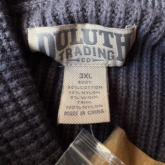 Duluth Trading Co. Mens 3XL Shawl Collar Sweater Rib Knit Pullover Elbow Patches - Picture 8 of 13